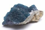 Blue, Cubic/Octahedral Fluorite on Quartz - Inner Mongolia #213841-1